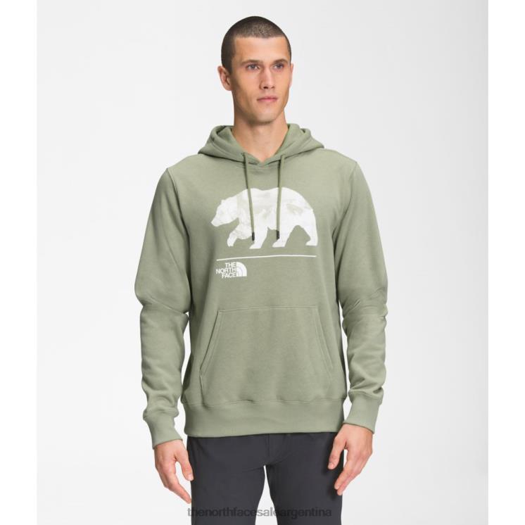 FFV045047 té verde The North Face sudadera con capucha para hombre con diseño de oso