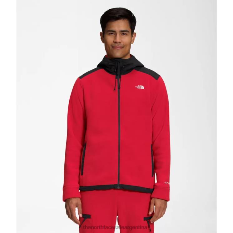 FFV045167 negro rojo The North Face Chaqueta con capucha y cremallera completa Alpine Polartec 200 para hombre rojo negro