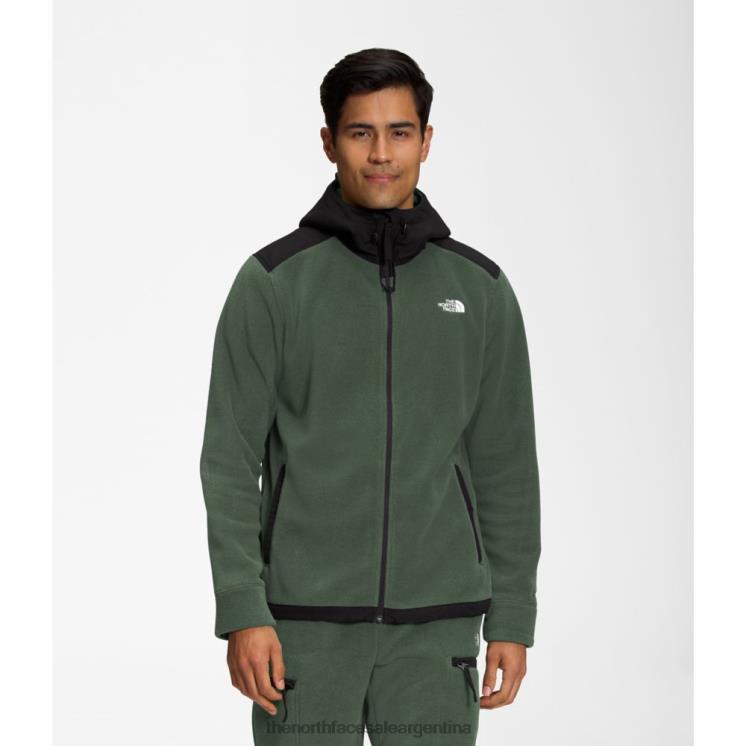FFV045169 tomillo negro The North Face Chaqueta con capucha y cremallera completa Alpine Polartec 200 para hombre, negro tomillo