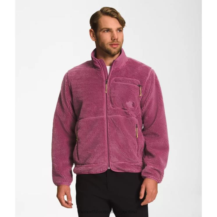 FFV045618 rojo violáceo The North Face chaqueta con cremallera completa de pelo extremo para hombre