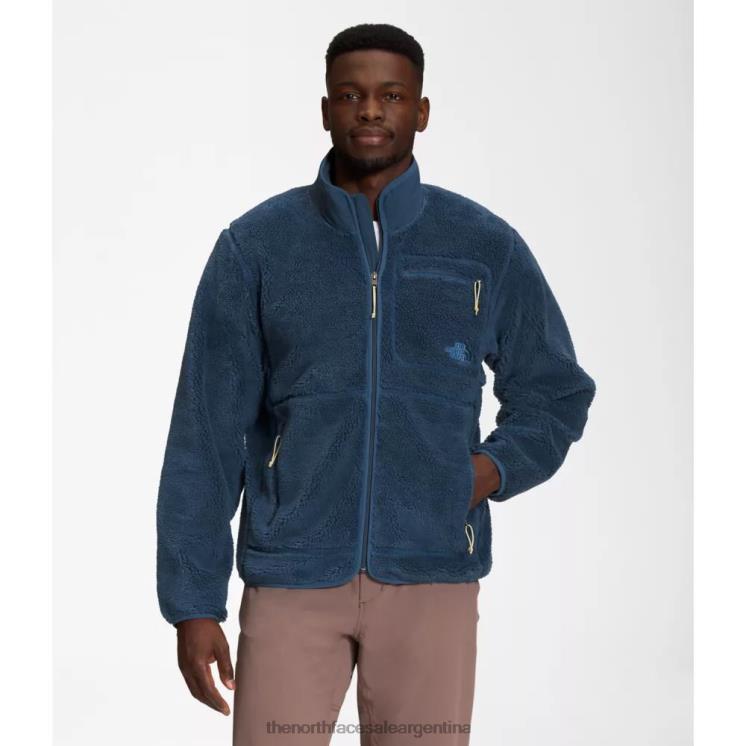 FFV045619 azul sombreado The North Face chaqueta con cremallera completa de pelo extremo para hombre