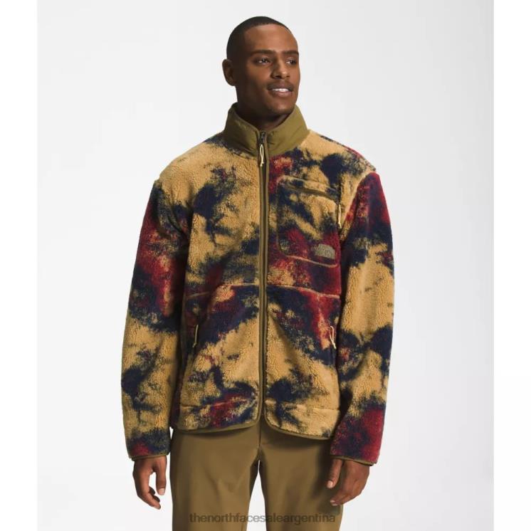 FFV046093 hielo bronceado The North Face chaqueta con cremallera completa de jacquard de pelo extremo para hombre