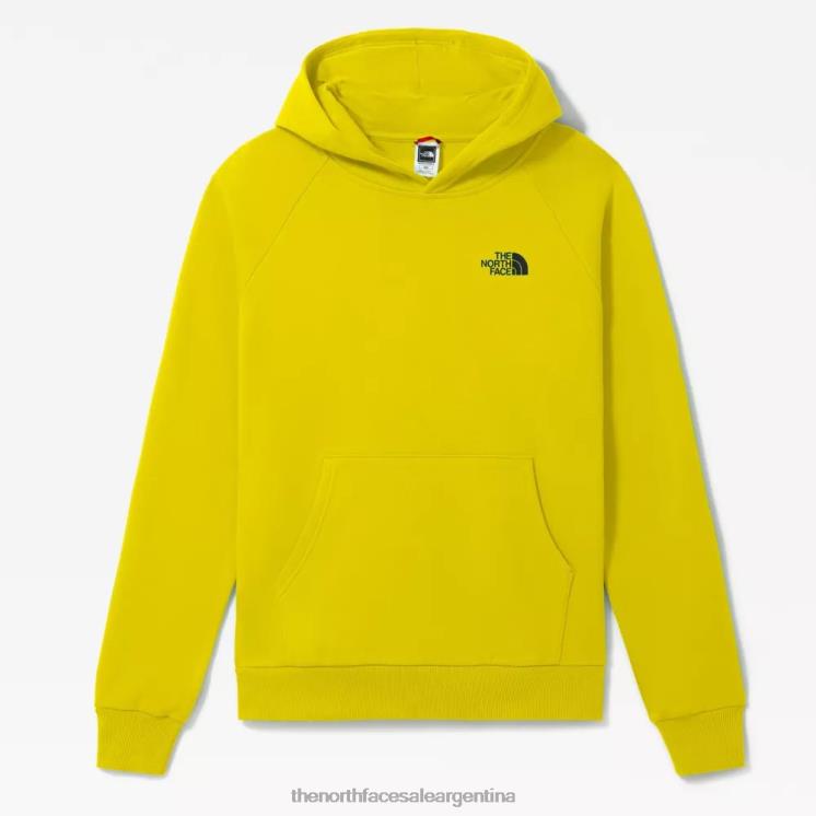 FFV0461 amarillo ácido The North Face sudadera con capucha raglán redbox para hombre