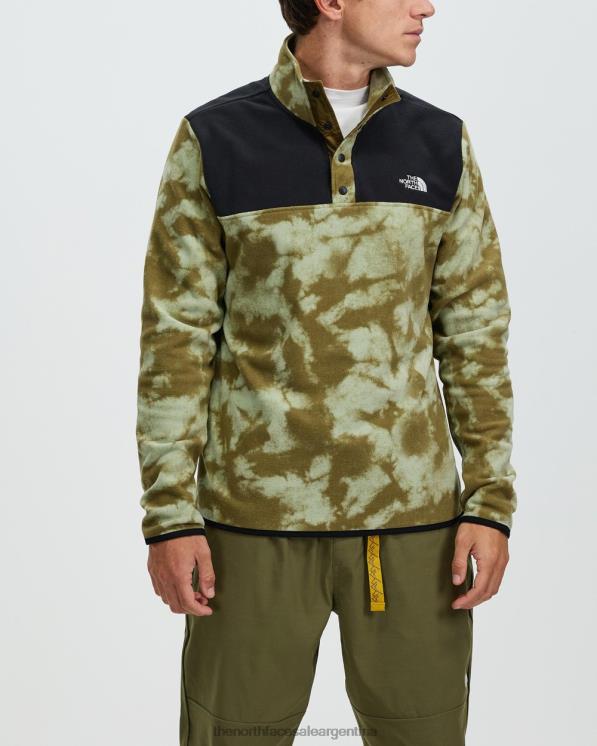 FFV047133 negro The North Face jersey con cuello a presión Tka Glacier estampado