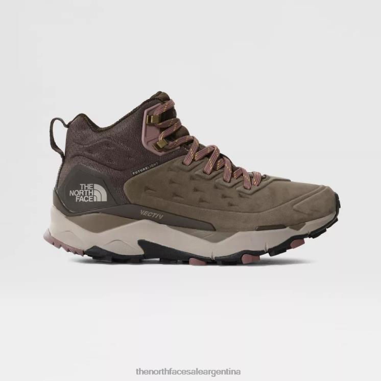 FFV041021 marrón bipartidista The North Face Botas de montaña de piel Vectiv Futurelight Exploras para mujer