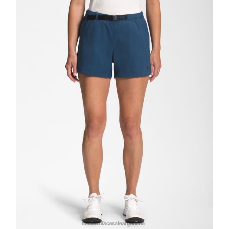 FFV043821 azul sombreado The North Face pantalones cortos con cinturón clase v para mujer