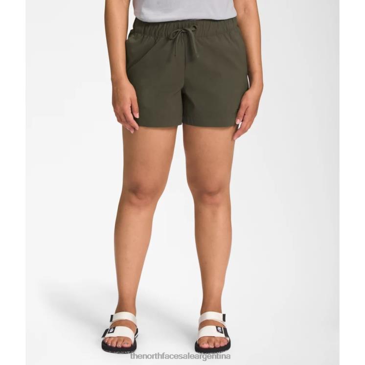 FFV043832 nuevo verde pardo The North Face pantalones cortos de mujer clase v