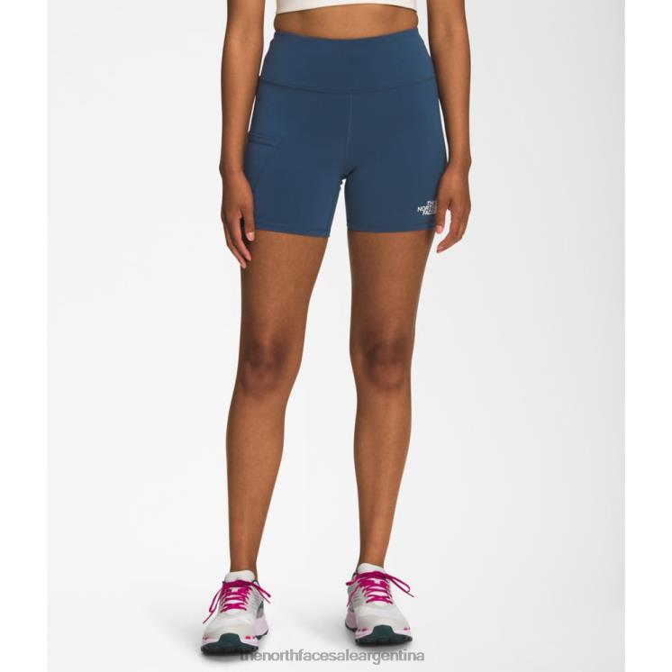 FFV044448 azul sombreado The North Face pantalones cortos ajustados movmynt 5 para mujer