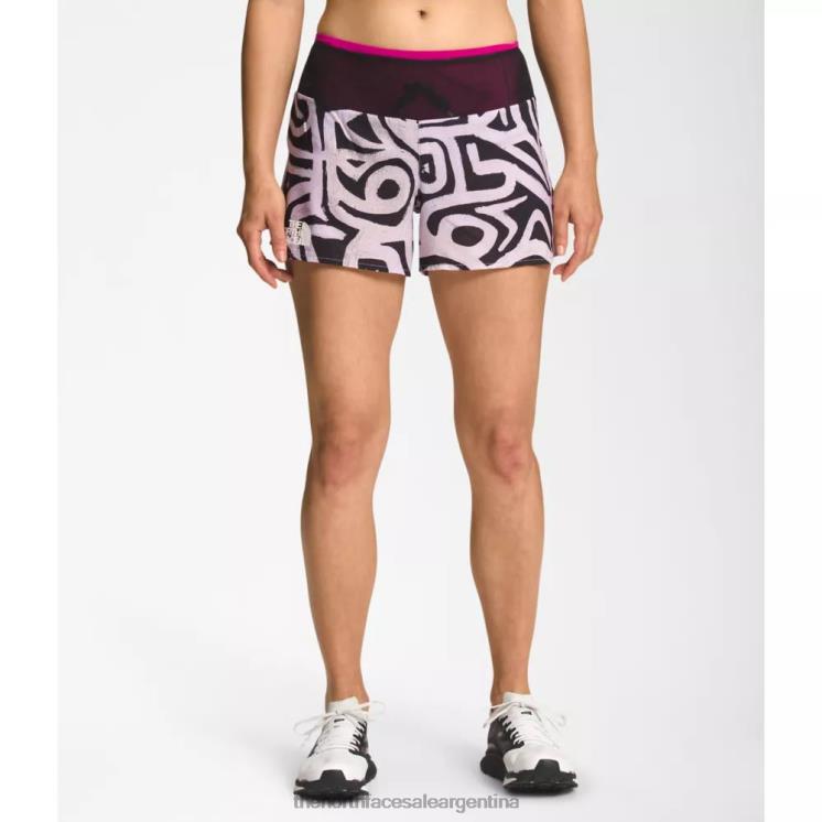 FFV046113 niebla de lavanda The North Face pantalones cortos de vuelo stridelight 4 estampados para mujer