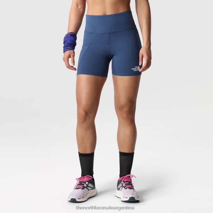 FFV041311 azul sombreado The North Face pantalones cortos ajustados movmynt 5 para mujer