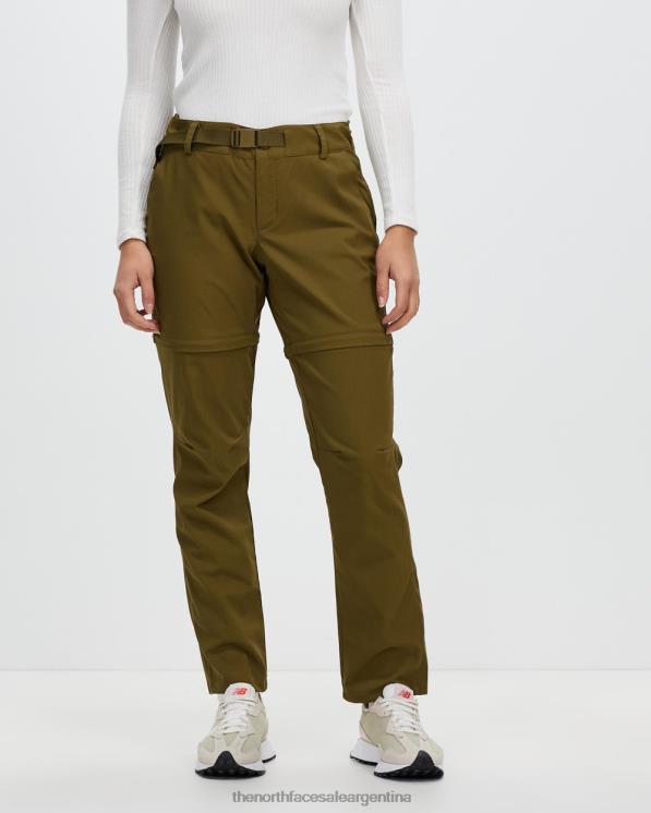 FFV047288 oliva militar The North Face pantalones convertibles de talle medio paramount trail