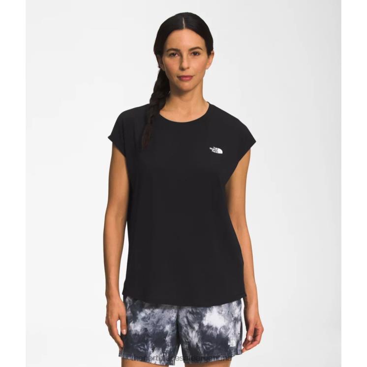 FFV045846 negro The North Face las mujeres vagan con abertura y manga corta