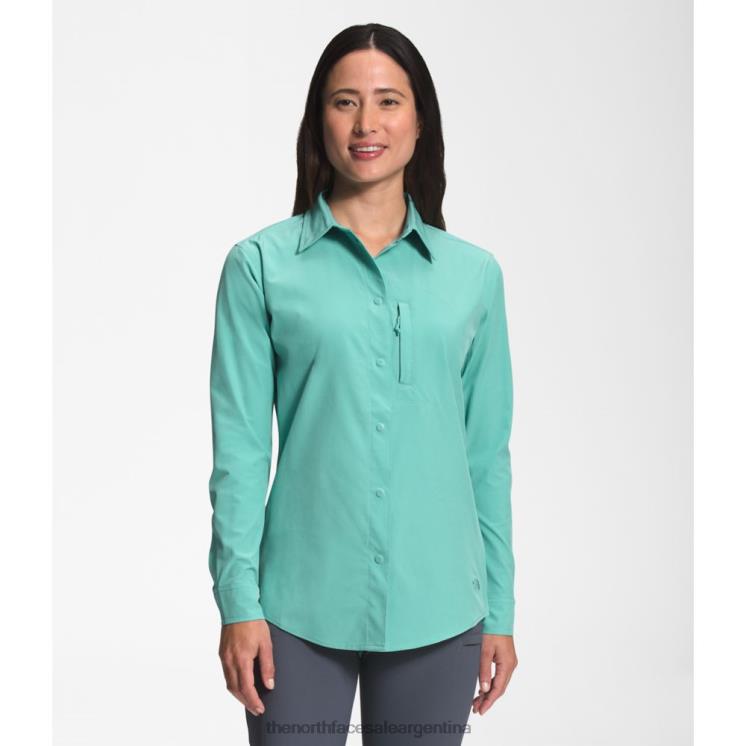 FFV045868 wasabi The North Face camisa de sol de manga larga sniktau para mujer