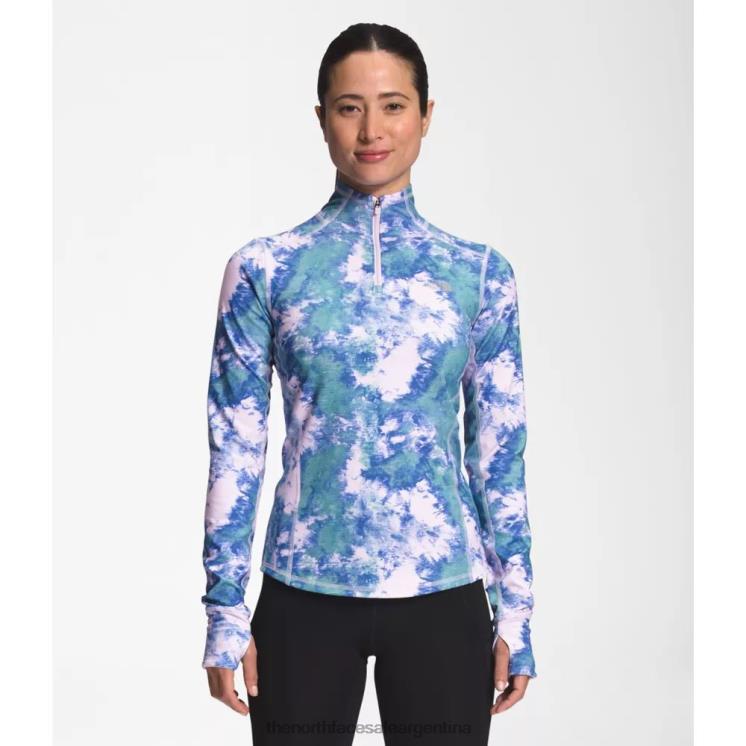 FFV046106 niebla de lavanda The North Face Cremallera esencial cálida de invierno estampada para mujer