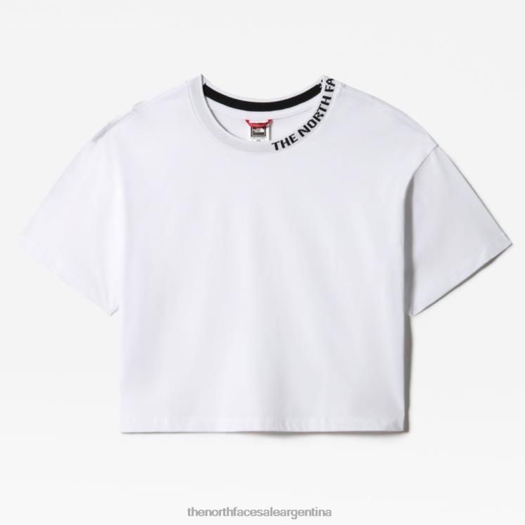 FFV041229 blanco The North Face nueva camiseta recortada zumu para mujer