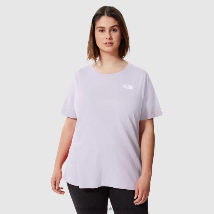 FFV041480 niebla de lavanda The North Face camiseta de cúpula simple de talla grande para mujer