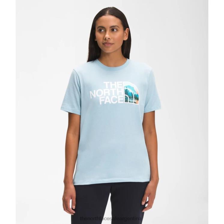 FFV043457 azul beta The North Face camiseta de algodón de media cúpula de manga corta para mujer
