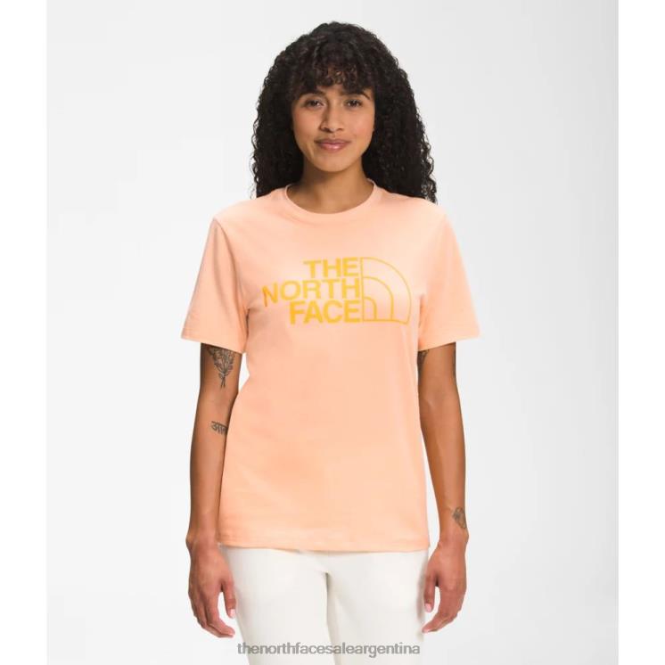 FFV043458 hielo de albaricoque The North Face camiseta de algodón de media cúpula de manga corta para mujer