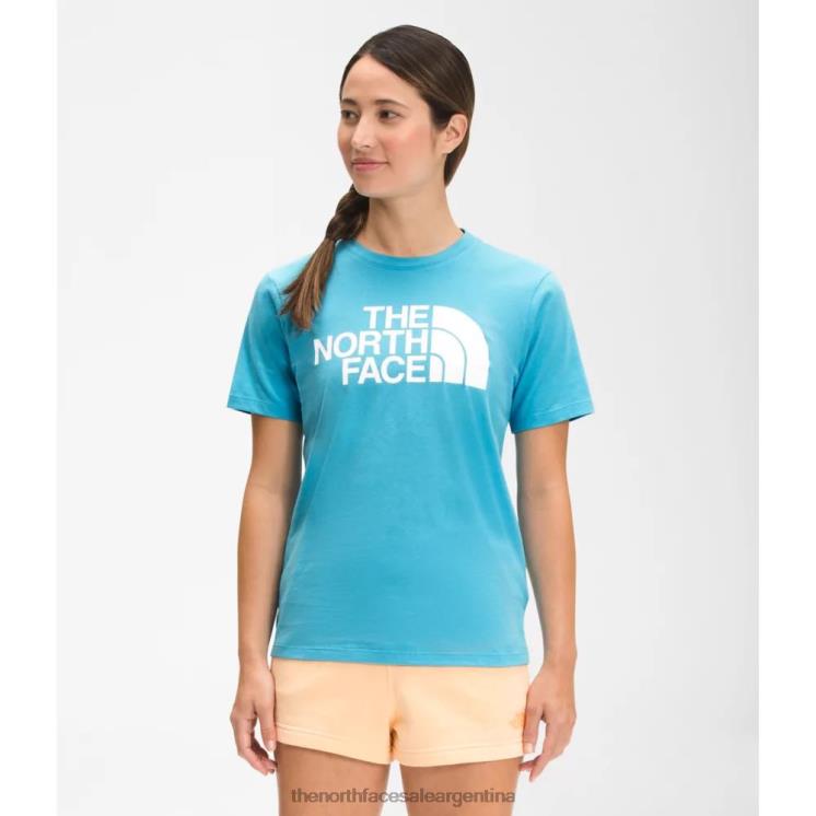 FFV043460 azul nórdico The North Face camiseta de algodón de media cúpula de manga corta para mujer