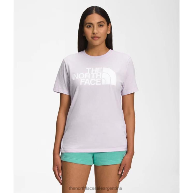 FFV043461 niebla de lavanda The North Face camiseta de algodón de media cúpula de manga corta para mujer