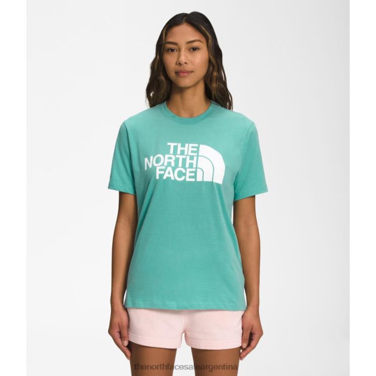 FFV043462 wasabi The North Face camiseta de algodón de media cúpula de manga corta para mujer