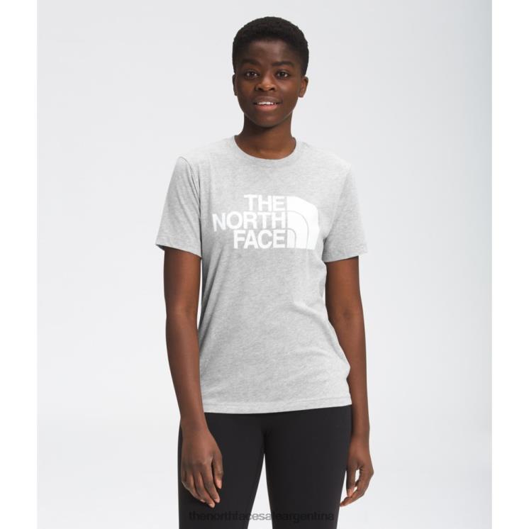 FFV043463 gris The North Face camiseta de algodón de media cúpula de manga corta para mujer
