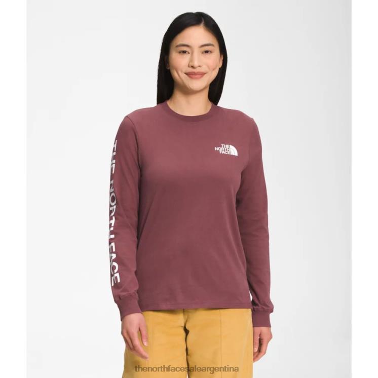FFV043471 jengibre The North Face Camiseta de manga larga para mujer con orgullo de marca.