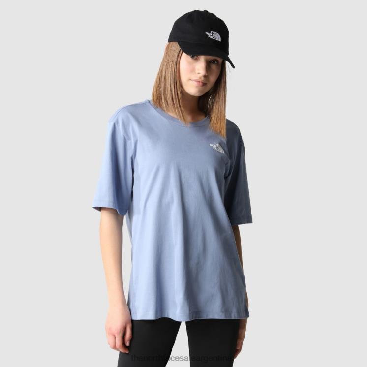 FFV04397 azul popular The North Face camiseta relajada de mujer con cúpula simple