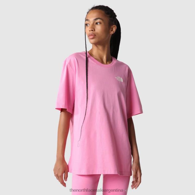 FFV04399 volante rosa The North Face camiseta relajada de mujer con cúpula simple