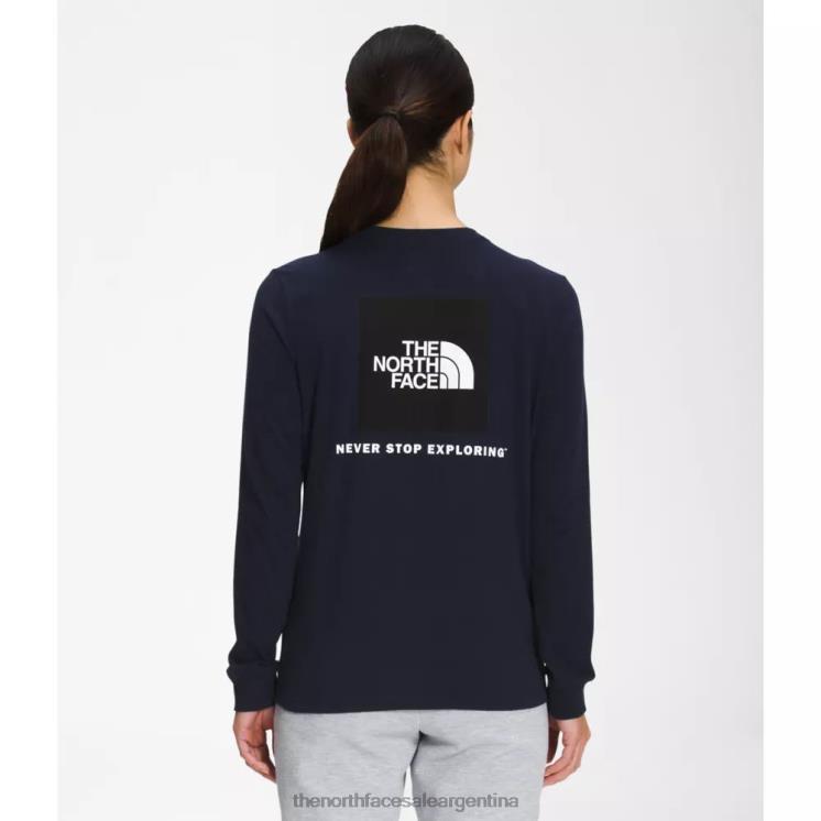 FFV044594 azul marino-negro The North Face Camiseta de manga larga para mujer, color azul marino y negro