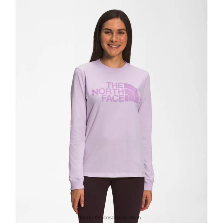 FFV044597 niebla de lavanda The North Face camiseta de media cúpula de manga larga para mujer