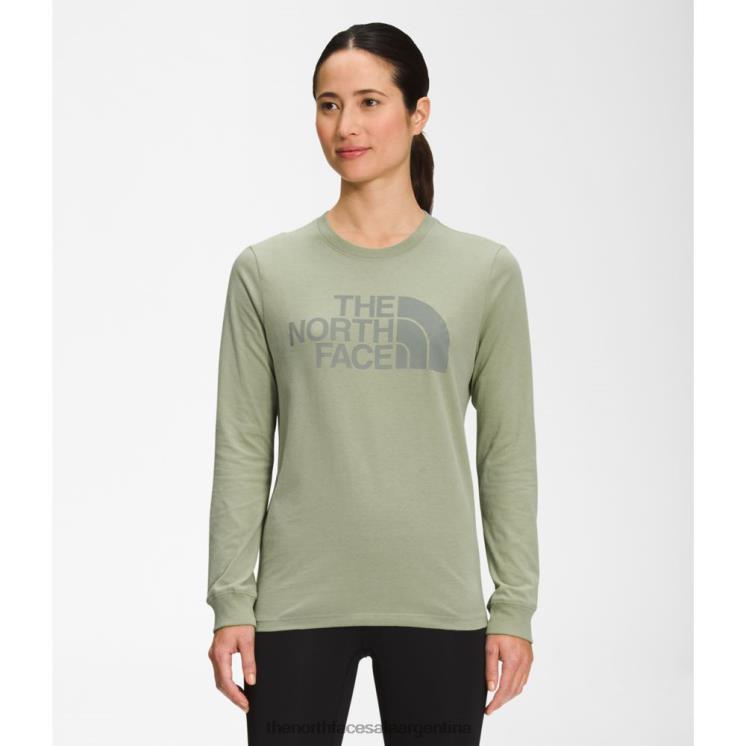 FFV044599 té verde The North Face camiseta de media cúpula de manga larga para mujer