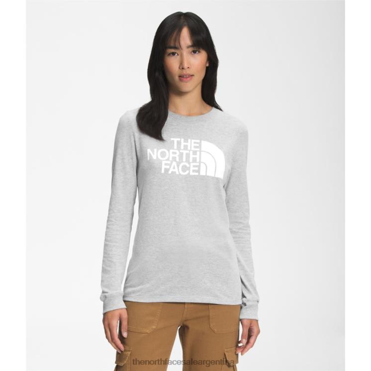 FFV044600 gris The North Face camiseta de media cúpula de manga larga para mujer
