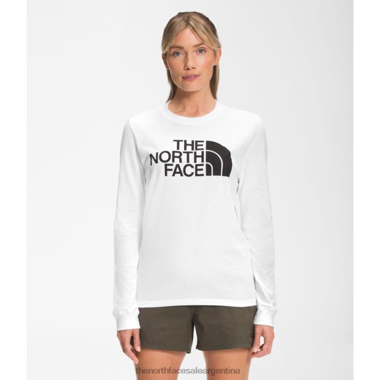 FFV044602 blanco The North Face camiseta de media cúpula de manga larga para mujer