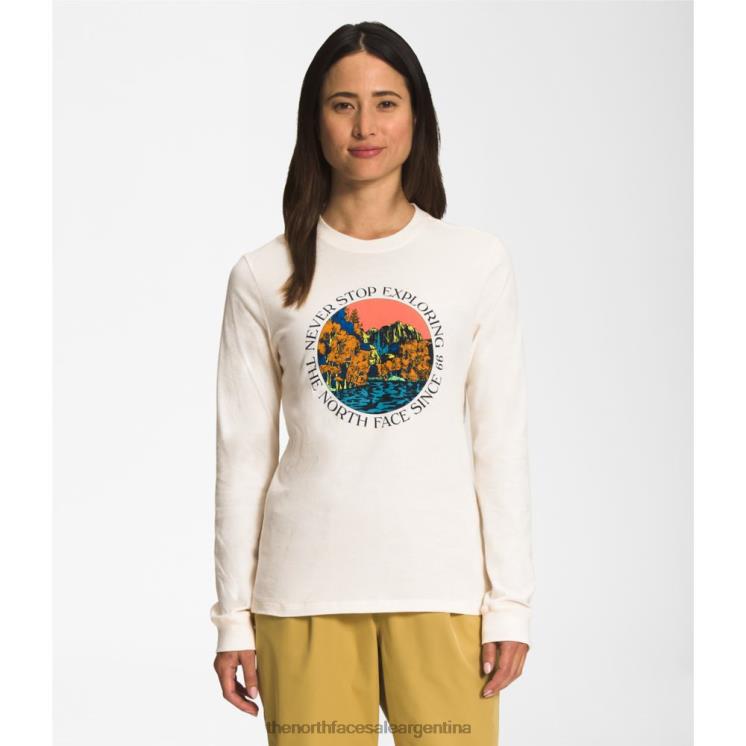 FFV045508 blanco The North Face camiseta de manga larga con inyección gráfica para mujer