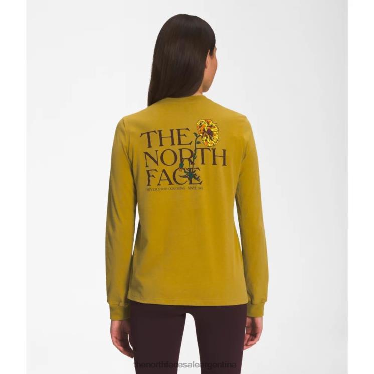 FFV045509 oro mineral The North Face camiseta de manga larga con inyección gráfica para mujer
