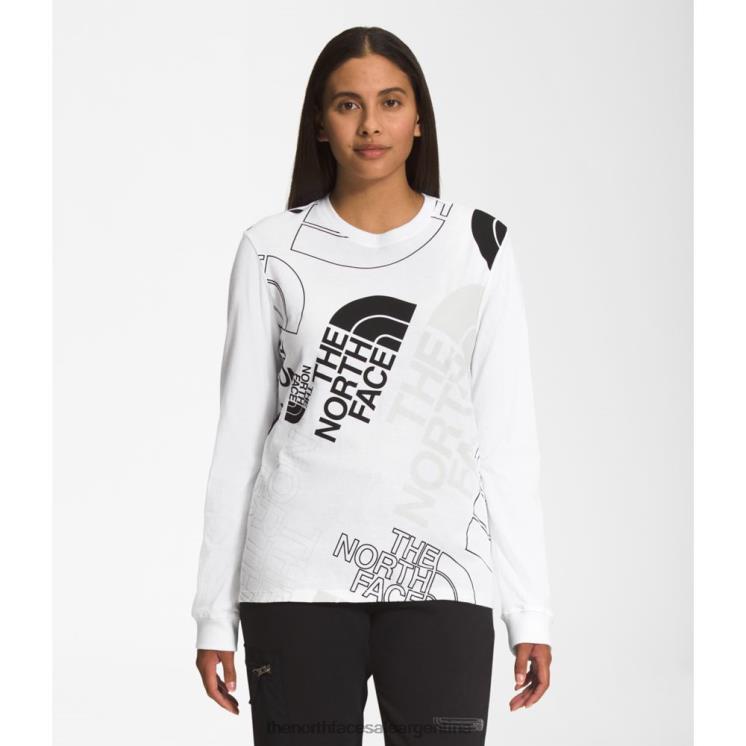 FFV045511 gris The North Face camiseta de manga larga con inyección gráfica para mujer