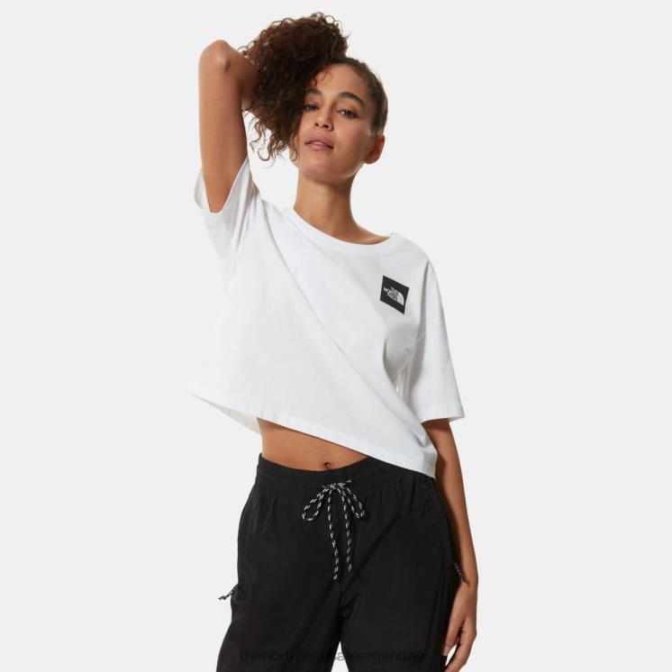 FFV04609 blanco The North Face camiseta fina recortada para mujer
