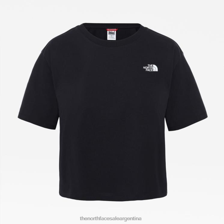 FFV04614 negro The North Face camiseta recortada de mujer con cúpula simple