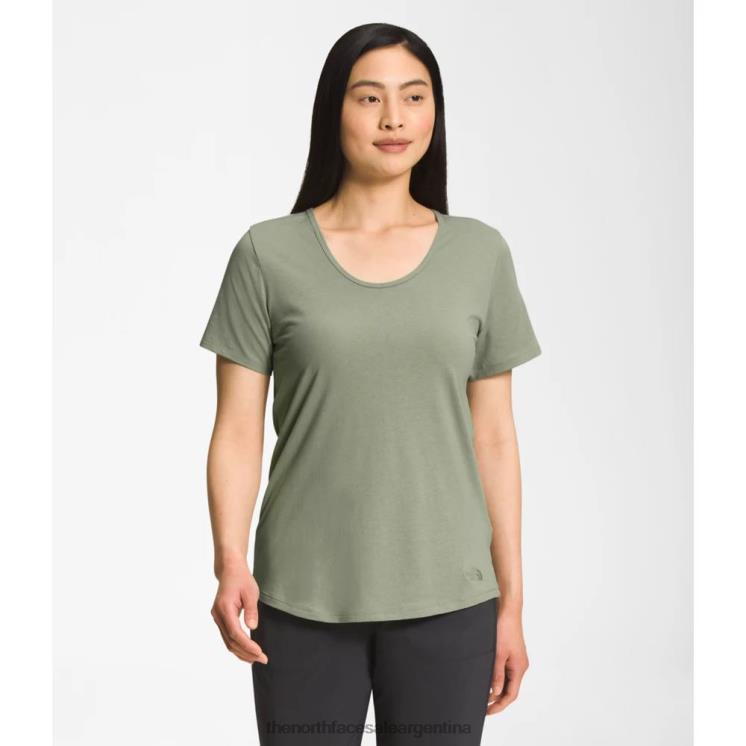 FFV046203 té verde The North Face Camiseta de manga corta con cuello redondo para mujer.