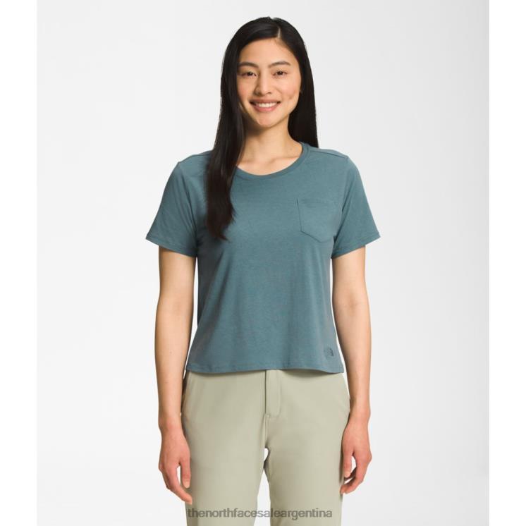 FFV046215 azul The North Face camiseta con bolsillo mujer terreno s/s