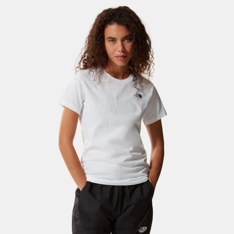 FFV04622 blanco The North Face camiseta de mujer con cúpula simple