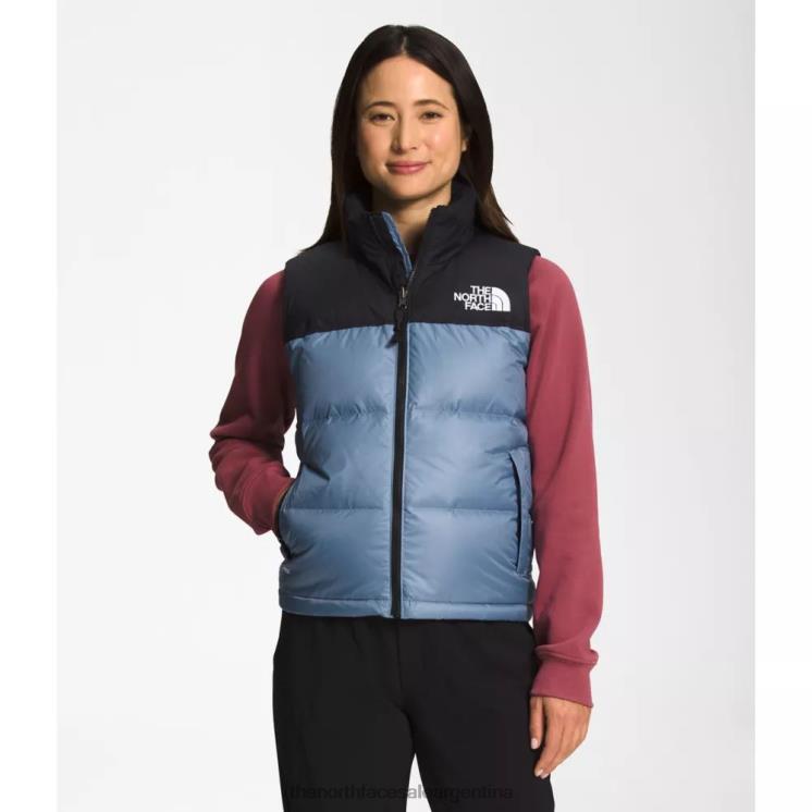 FFV043307 azul popular The North Face chaleco retro nuptse 1996 mujer