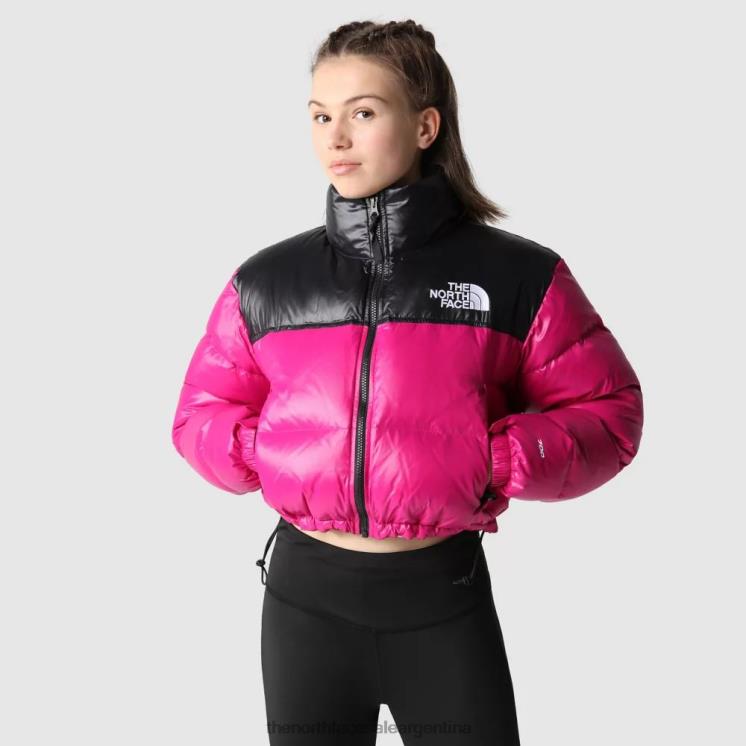 FFV041066 rosa fucsia The North Face chaqueta corta nuptse mujer