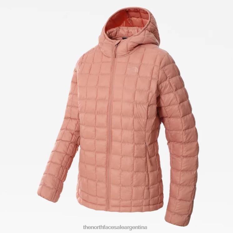 FFV041084 rosa del amanecer The North Face chaqueta con capucha termoball eco mujer