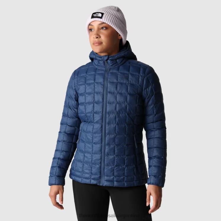 FFV041085 azul sombreado The North Face chaqueta con capucha termoball eco mujer