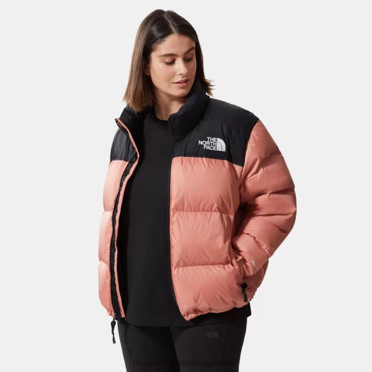 FFV041475 rosa del amanecer The North Face Chaqueta de plumón retro nuptse 1996 de talla grande para mujer