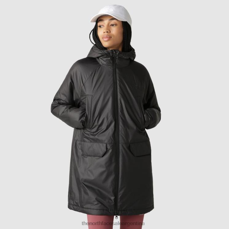 FFV041634 negro The North Face parka con capucha color castaño para mujer