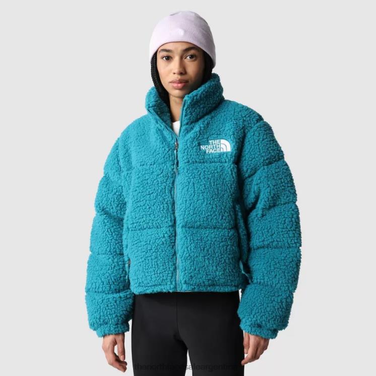 FFV041855 puerto azul The North Face chaqueta nuptse de pelo alto para mujer