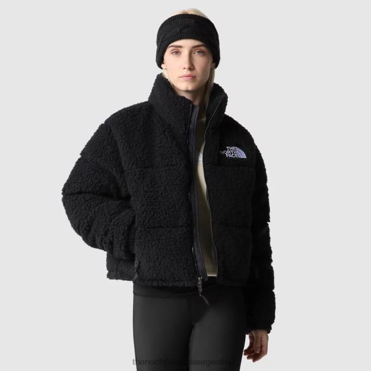 FFV041856 negro The North Face chaqueta nuptse de pelo alto para mujer